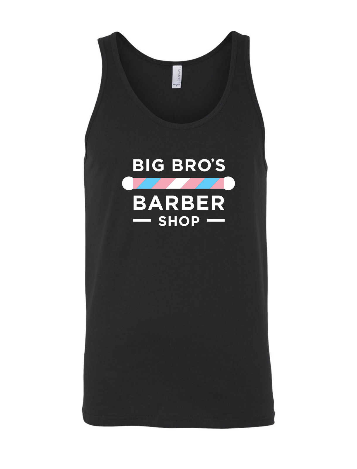 Black tank top with the Big Bro's Barbershop logo over the chest.